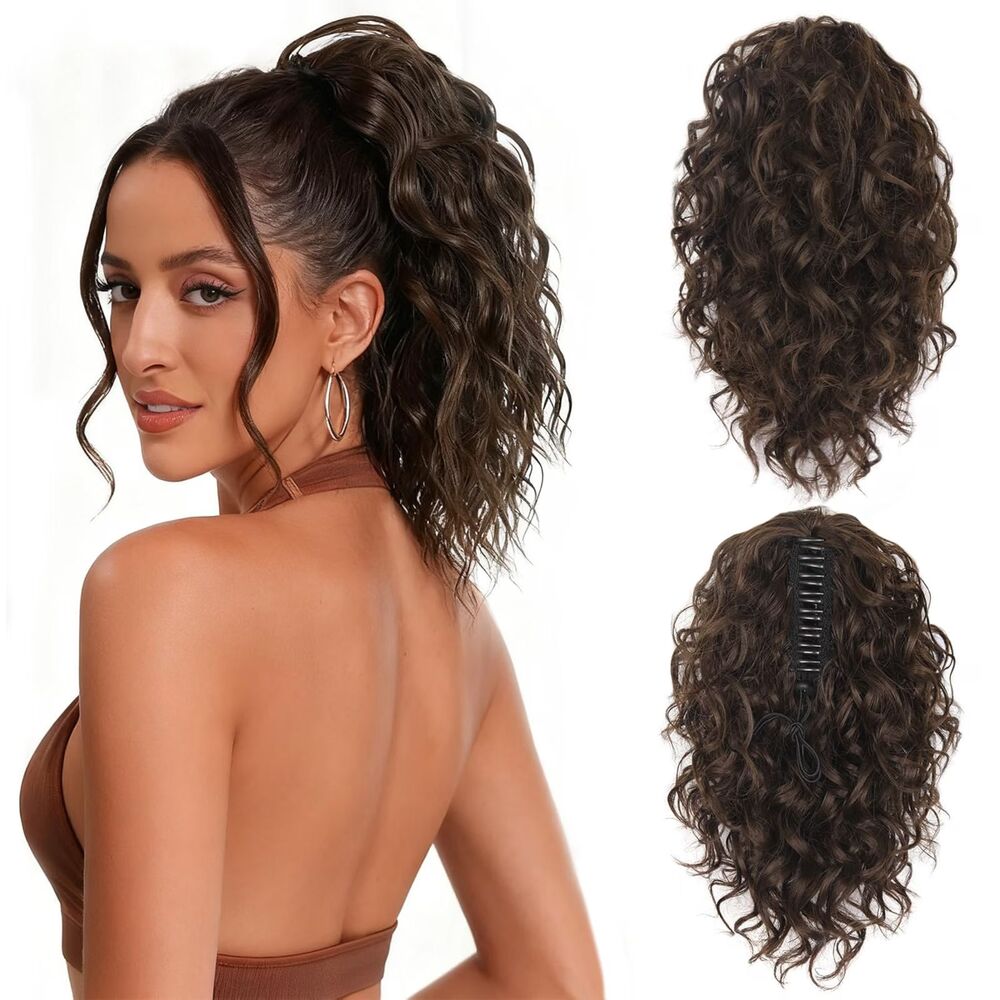 Claw Clip Ponytail Extension, 12 Inch Soft Curly, 18C-208H004